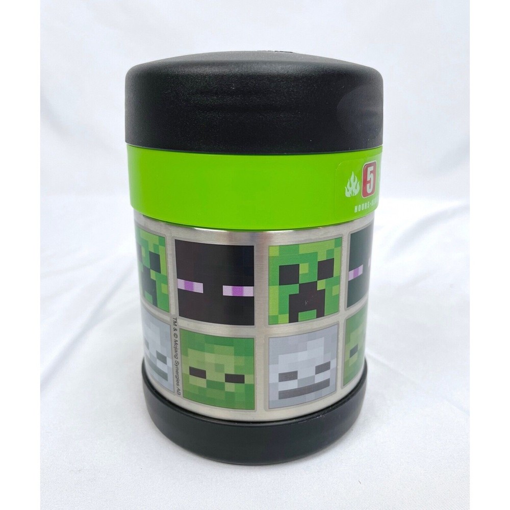 New Thermos Minecraft Funtainer Food Jar with Spoon 10oz Green‎